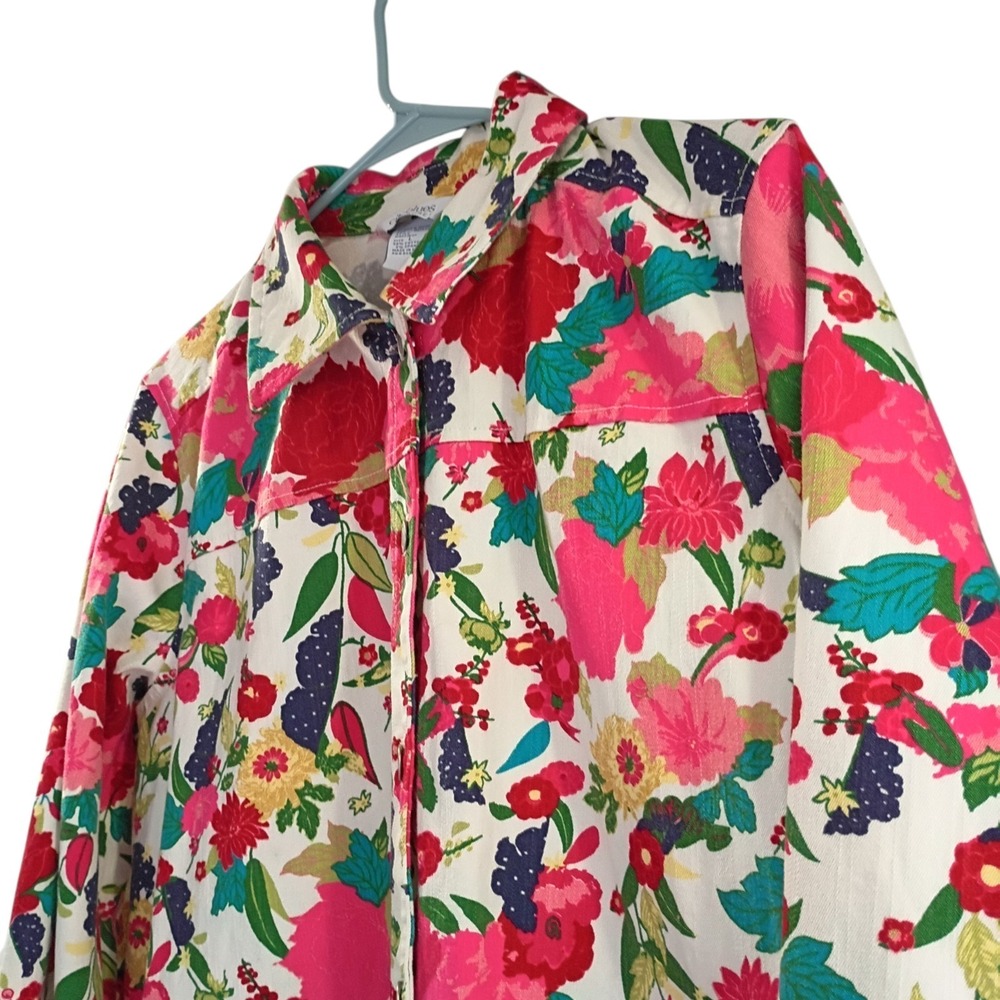 Vintage‎ City Blues By Koret Flower Floral Pattern Jacket Women's Size Large EUC - Picture 6 of 9